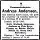 Dødsannonse Kommandørkaptein Andreas Anderssen