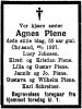 Dødsannonse Agnes Piene