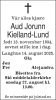Dødsannonse Aud Jorunn Kielland-Lund