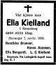 Dødsannonse Ella Kielland