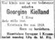 Dødsannonse Georgine Kielland