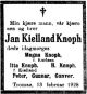 Dødsannonse Jan Kielland Knoph