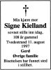 Dødsannonse Signe Kielland