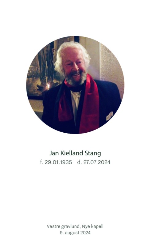 Gravferdshefte Jan Kielland Stang